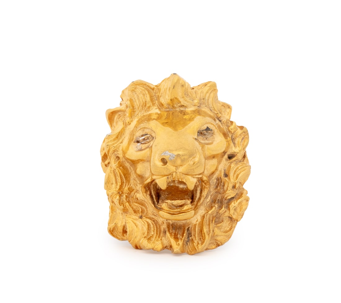 Judith Leiber Lion Masque Form Brooch (1 of 9)