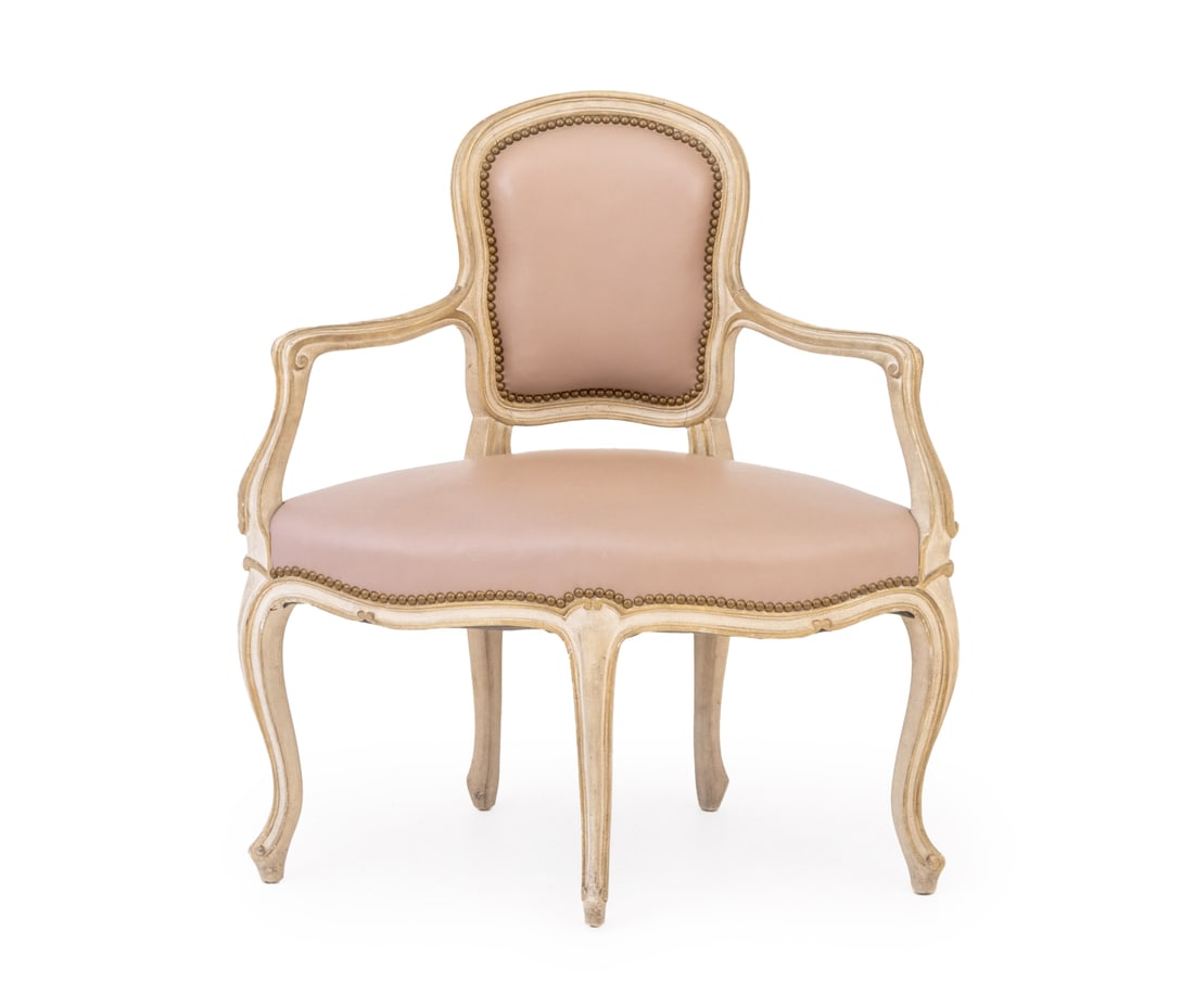 Louis XVI Style White Painted Fauteuil (1 of 7)