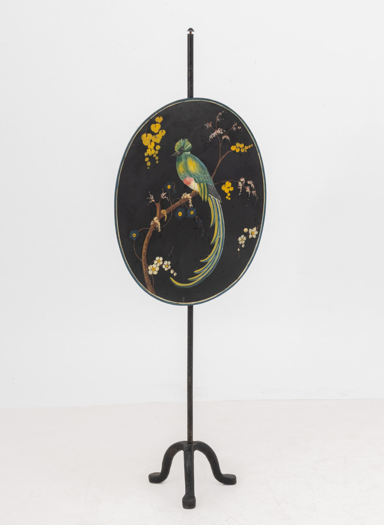 Tole Painted Wrought Iron Fire Pole - 6