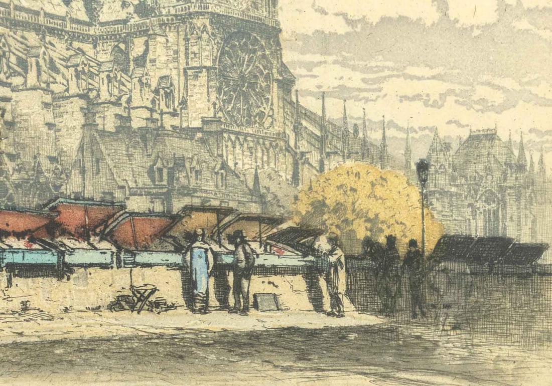 Franz Xaver Wolf "Paris Notre Dame III" Etching - 4