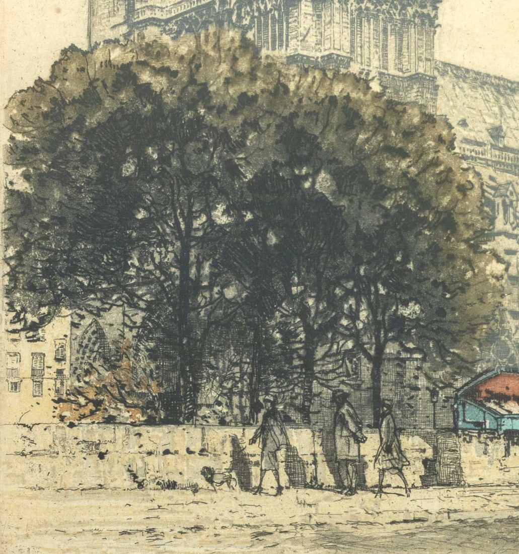 Franz Xaver Wolf "Paris Notre Dame III" Etching - 5