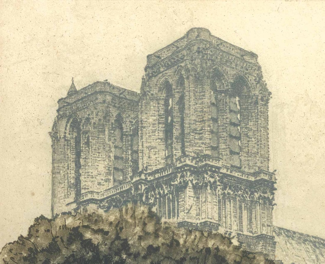 Franz Xaver Wolf "Paris Notre Dame III" Etching - 6