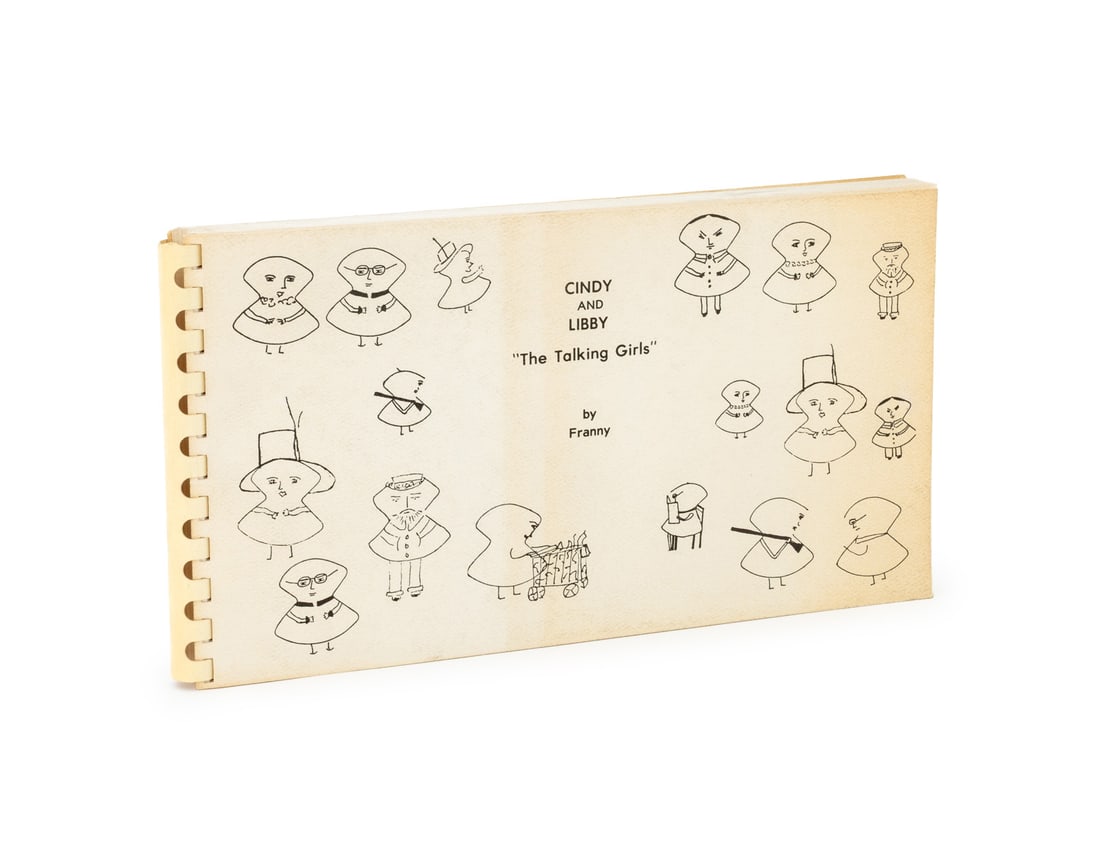 Frances Whitney Signed "Cindy and Libby", 1983: Whitney, Frances, "Cindy and Libby: The Talking Girls", Westbury, New York: Edition Heliodor, 1983, no. 24 of 100 copies, signed and inscribed on copyright page. 5.5" L x 10.25" W x 0.5" D.