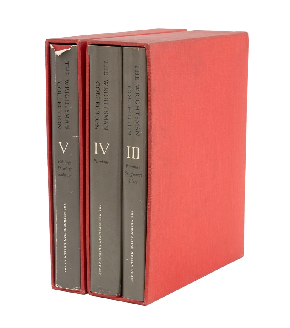The Wrightsman Collection, Volumes III, IV, and V: Collection of Three volumes of "The Wrightsman Collection", comprising: "Volume III: Furniture, Snuff Boxes, Silver, Bookbindings", Watson, F. J. B. and Carl Christian, Deuterman, "Volume IV: Porcelai