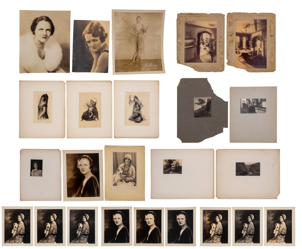 Maurice Goldberg, Etc. Photographs, 24: Collection of 24 Photographs, including: Maurice Goldberg (American, 1881-1949), portrait of woman (possibly Doris Doe), gelatin silver print, marked "Kindly Credit / Maurice Goldberg" to the verso,