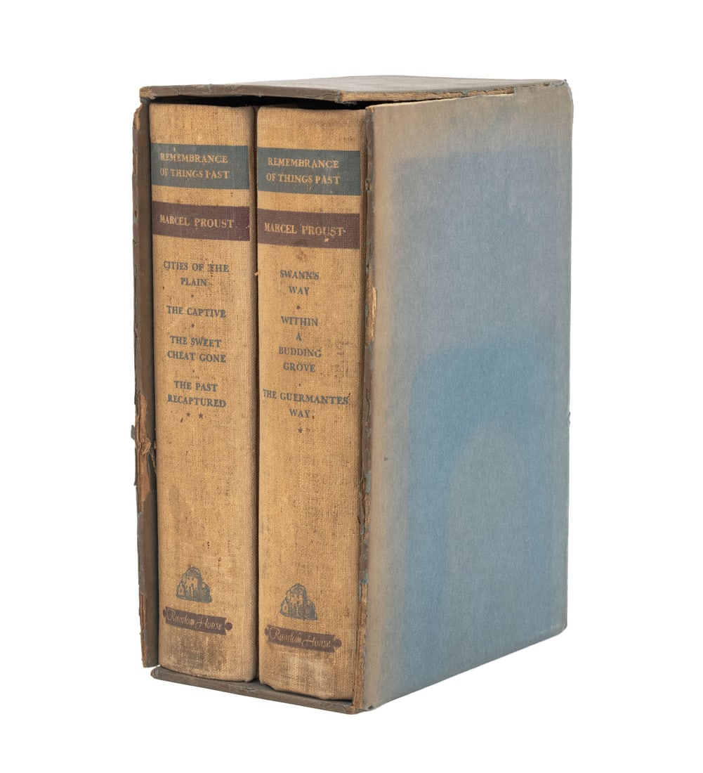 Marcel Proust "Remembrance of Things Past", 1934: Proust, Marcel, trans.: Moncrieff, C.K. Scott, "Remembrance of Things Past", New York: Random House, 1934, 2 volumes in slipcase. 8.75" L x 6.25" W x 3.75" D. Provenance: From a New York City Collecti
