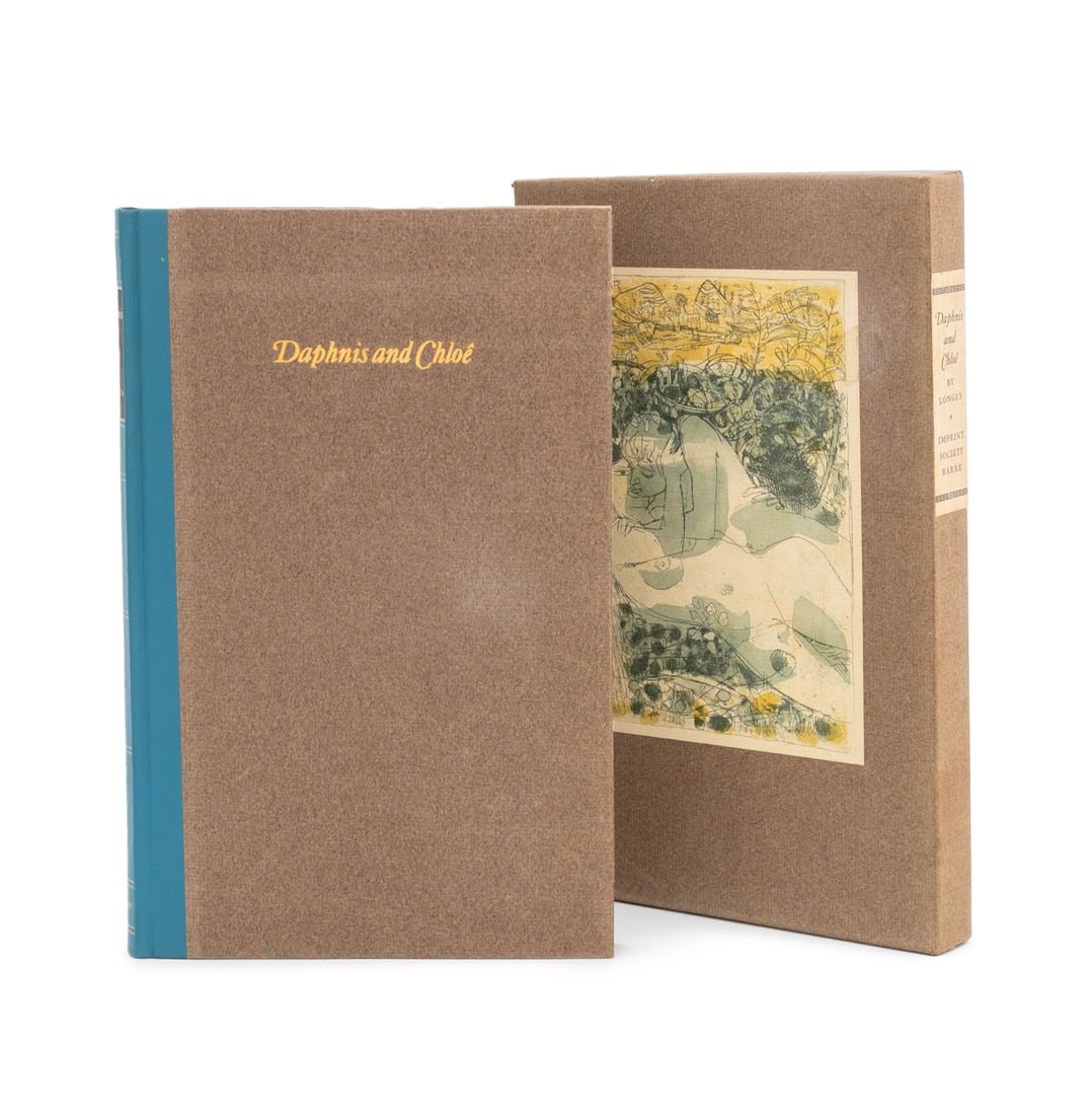 Felix Hoffman Signed "Daphnis and Chloe", 1972: Longus, illus.: Hoffman, Felix, "Daphnis and Chloe", Barre, MA: Imprint Society, 1972, signed by illustrator on colophon, one of 1950 copies. 10" L x 6.5" W x 1" D. Provenance: From the Estate of Mart