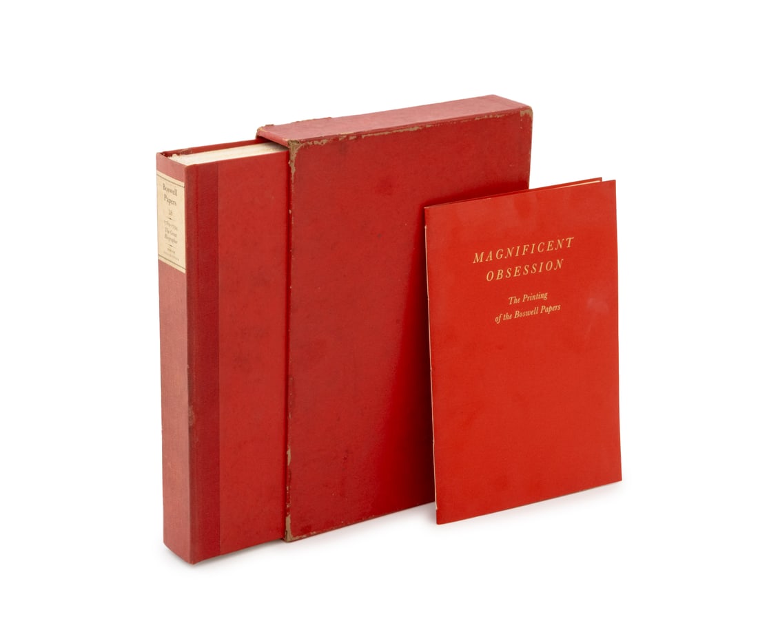 "The Journal of James Boswell 1789-1794", 1934: Ed.: Scott, Geoffrey and Frederick A. Pottle, "The Journal of James Boswell 1789-1794", N.p: Privately Printed, 1934, volume 18 [with] "Magnificent Obsession: The Printing of the Boswell Papers",