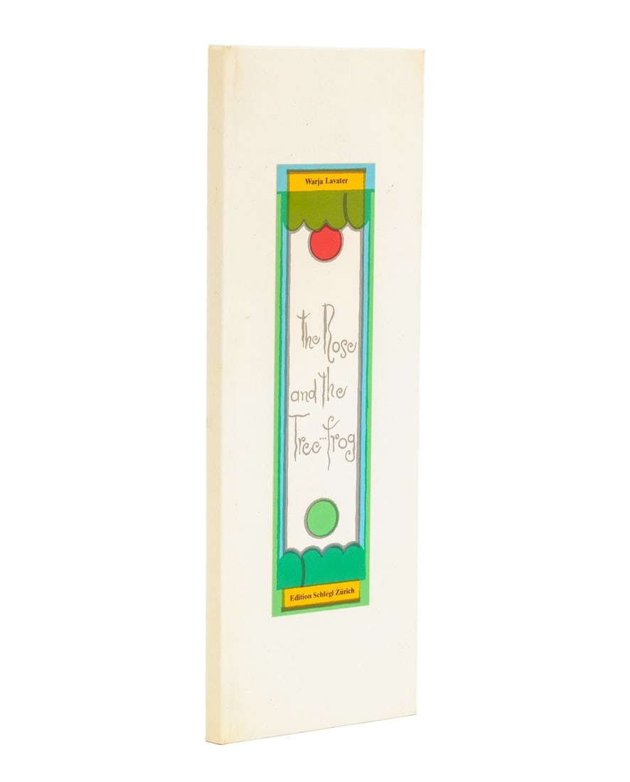 Warja Lavater "The Rose and the Frog", 1978: Lavater, Warja, "The Rose and the Frog", Zurich, Switzerland: Edition Schlregl, 1978. 12" L x 4.25" W x 0.25" D. Provenance: From the Estate of Martin W. Hutner. Keywords: Artist Book, Swiss artist, I