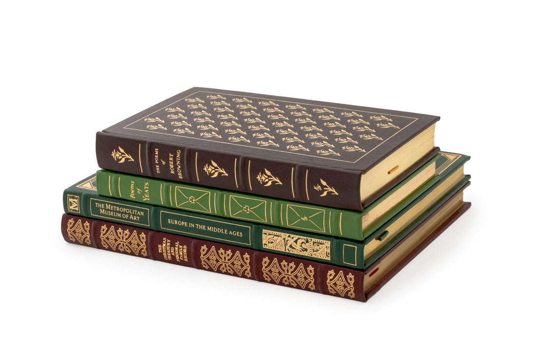 Deluxe Limited Editions Books, 4: Collection of Four Deluxe Limited Editions Books, comprising: "The Poems of W.B. Yeats", ed.: Tindall, William York, illus.: Jacques, Robin, "The Poems of Robert Browning" , ed.: Lewis, C. Day, illus.