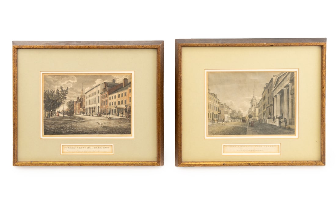 After Charles Burton New York Engravings, 2: After Charles Burton (American, born English, c. 1800 - c. 1842), Two Engravings, for the New York Mirror, circa 1830, comprising: William Hoogland (American, c. 1794 - 1832), "Street Views. No 2 - Wa