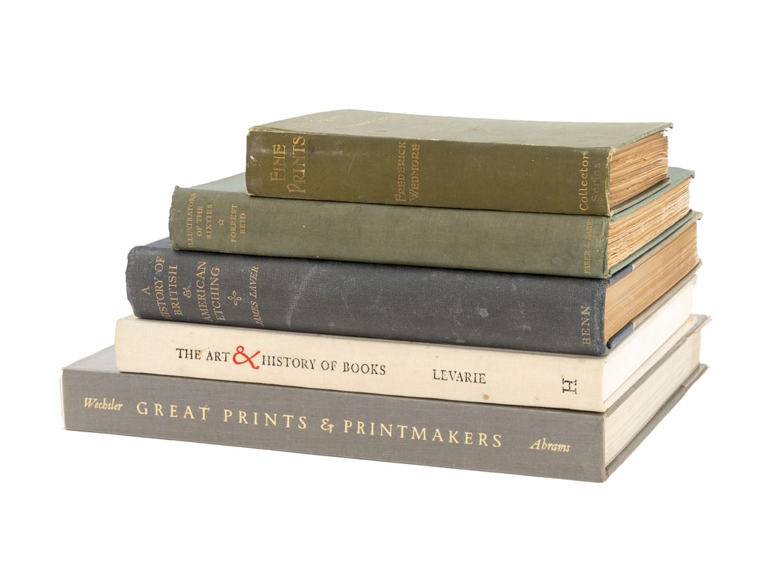 History of Books and Printmaking, 5: Collection of Five Books on the History of Books and Printmaking, comprising: "The Art & History of Books", Levarie, Norma, "Great Prints & Printmakers", Wechsler, Herman J., "Illustrators of the Sixt