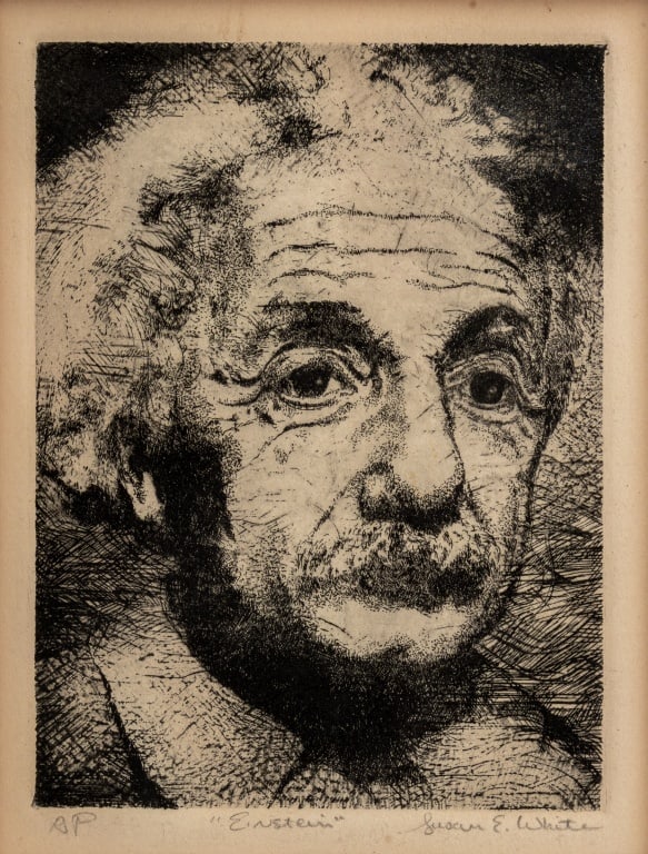Susan E. White "Einstein" Etching - 2