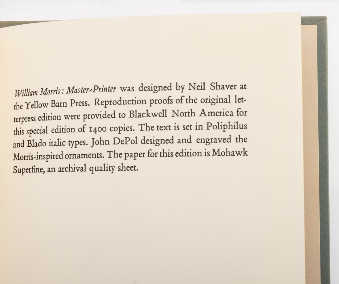 John DePol Signed "William Morris: Master-Printer" - 9