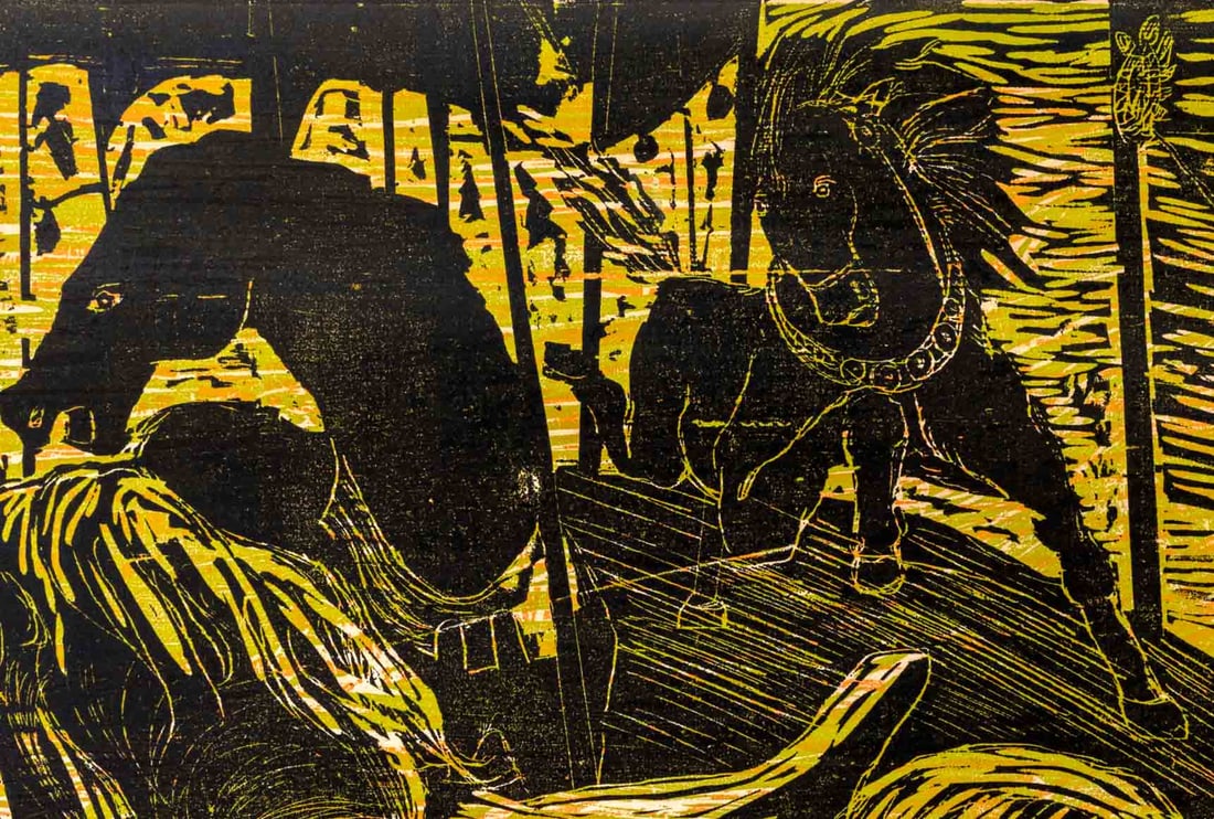 Ellen Rae Panero "Merry Go-Round" Woodcut - 5