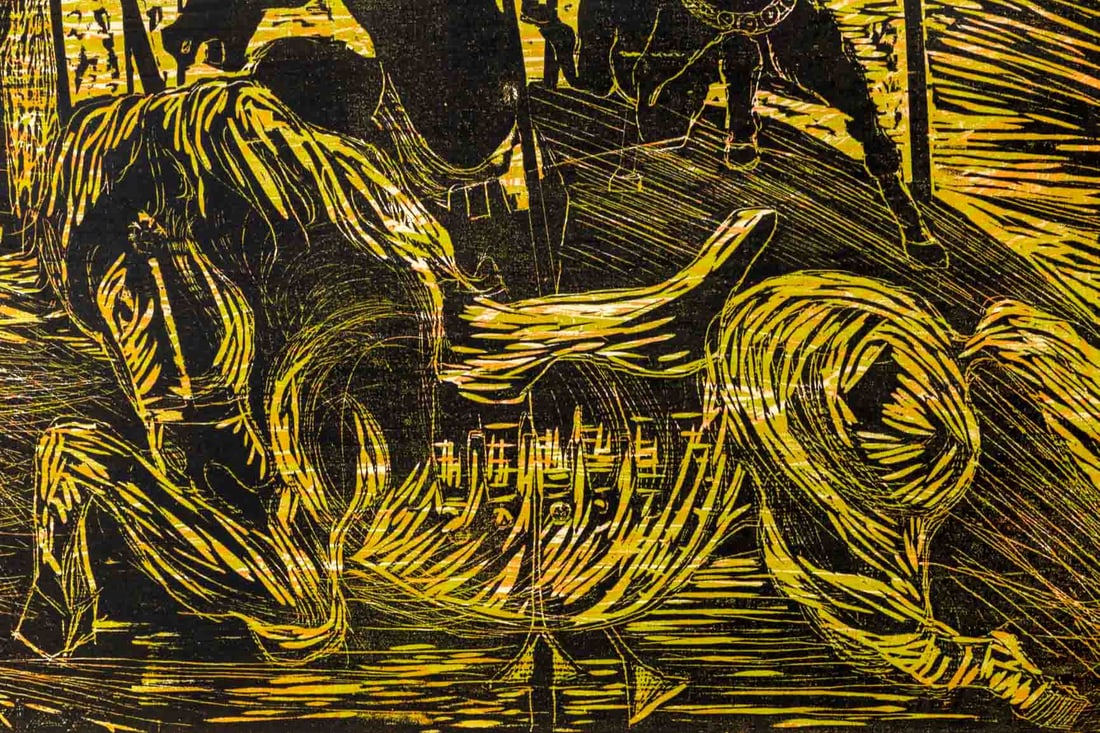 Ellen Rae Panero "Merry Go-Round" Woodcut - 6