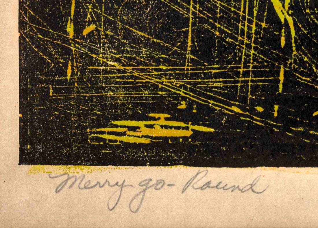Ellen Rae Panero "Merry Go-Round" Woodcut - 9