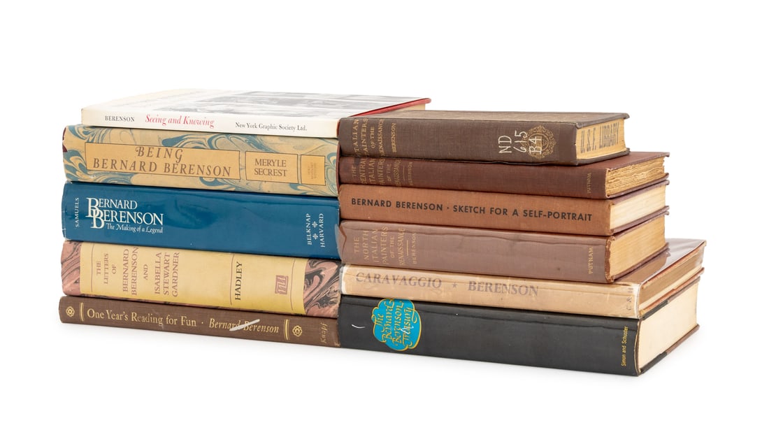 Bernard Berenson Books, 11: Collection of 11 Bernard Berenson Books, comprising: "Being Bernard Berenson", Secrest, Meryle, "The Letters of Bernard Berenson and Isabella Stuart Gardner 1887-1924", ed.: Hadley, Rollin Van N., "Be