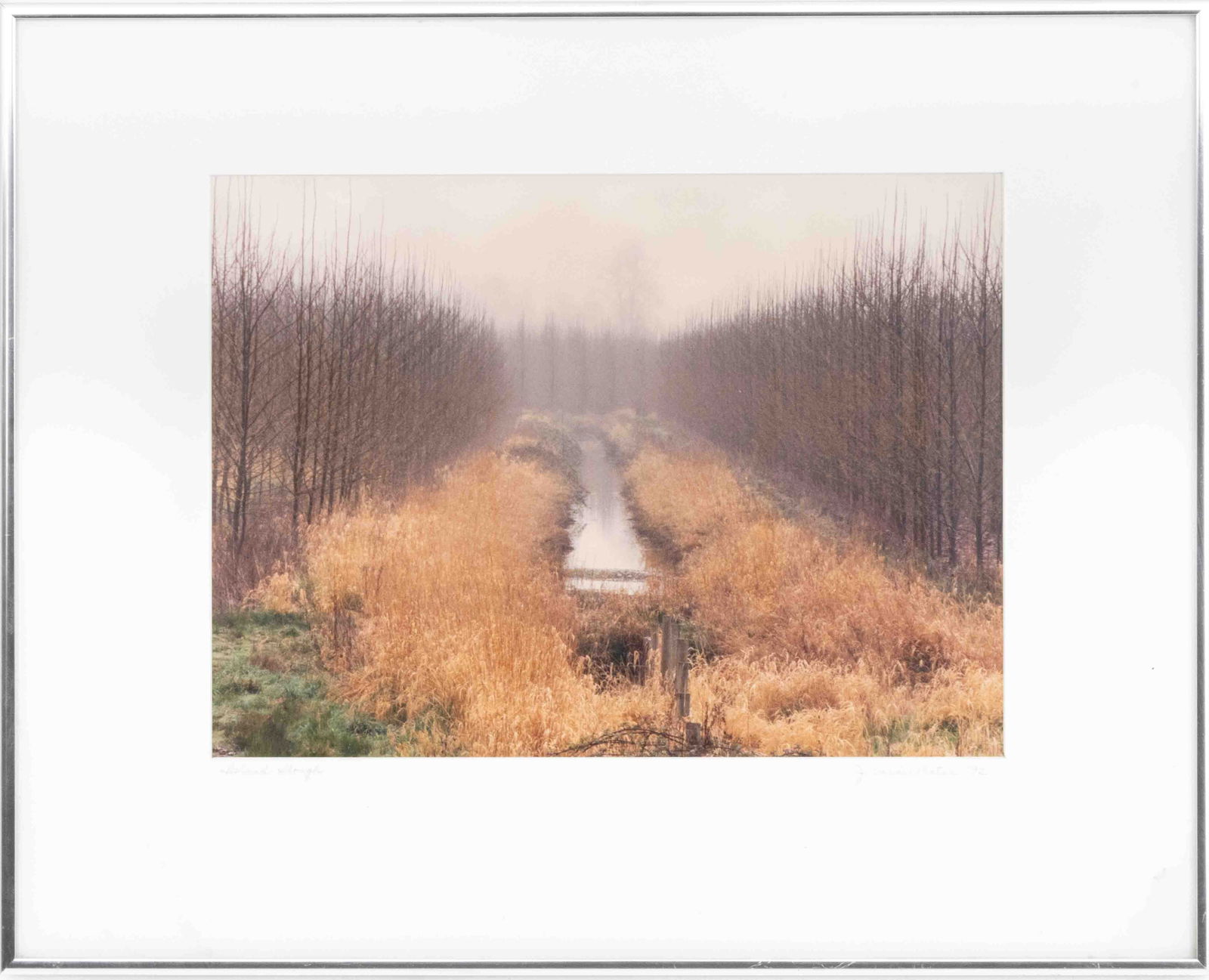 J. Vander Maten "Island Shore" C-Print, 1992: J. Vander Maten (XX), "Island Shore", Chromogenic Print in Colors, 1992, signed in pencil and dated, titled lower left, silver-tone metal frame. Image: 9.5" H x 13" W; frame: 16.25" H x 20.25" W x 1"