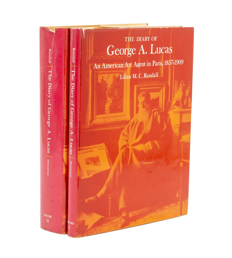 "The Diary of George A. Lucas", Vols. I and II: Randall, Lillian M. C., "The Diary of George A. Lucas: An American Art Agent in Paris, 1857-1909", Princeton, New Jersey: Princeton University Press, 1979, 2 volume set. Larger: 11.25" L x 8.75" W x 2