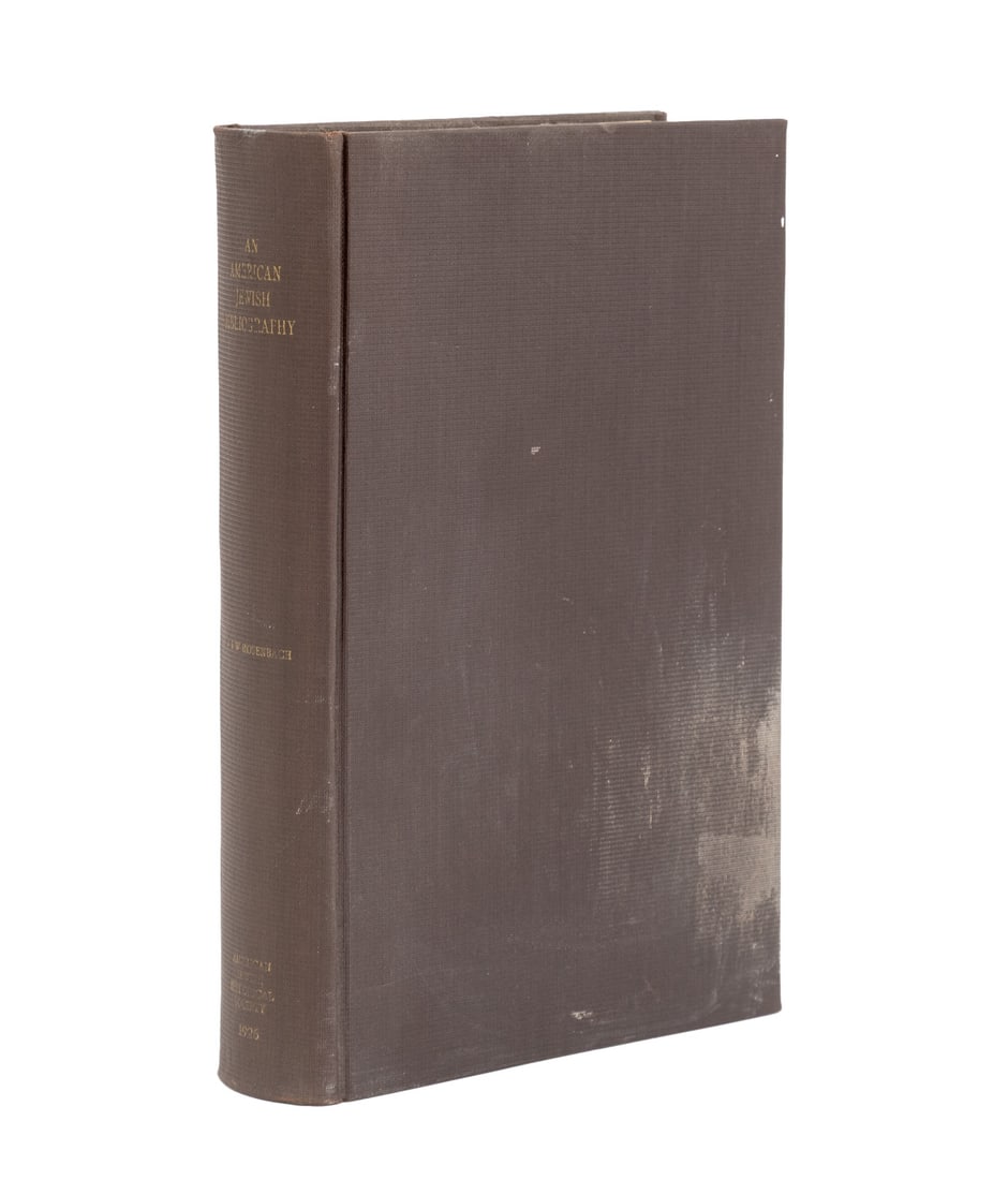 A.S.W. Rosenbach "An American Jewish Bibliography" (1 of 8)