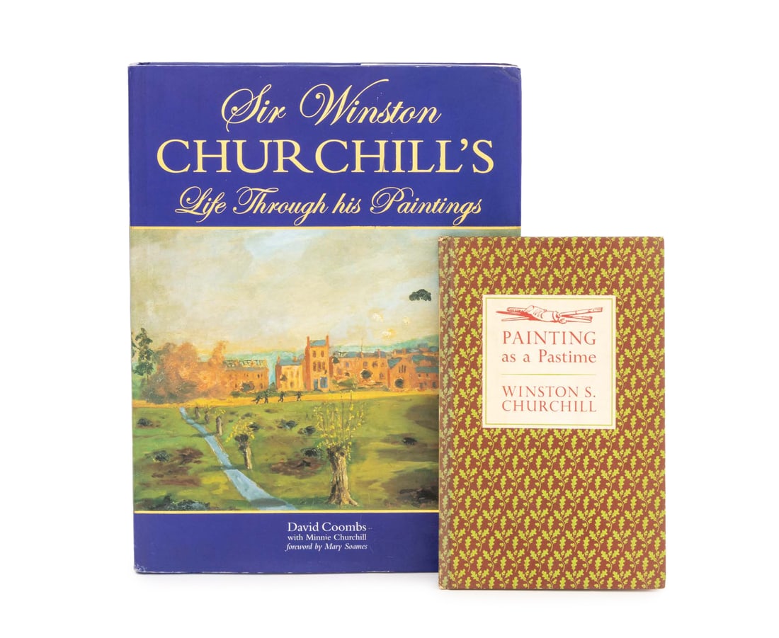 Winston Churchill Painting Books, 2: Collection of Two Winston Churchill Painting Books, comprising: "Painting as a Pastime", Churchill, Winston S., "Sir Winston Churchill's Life Through His Paintings", Coombs, David and Minnie