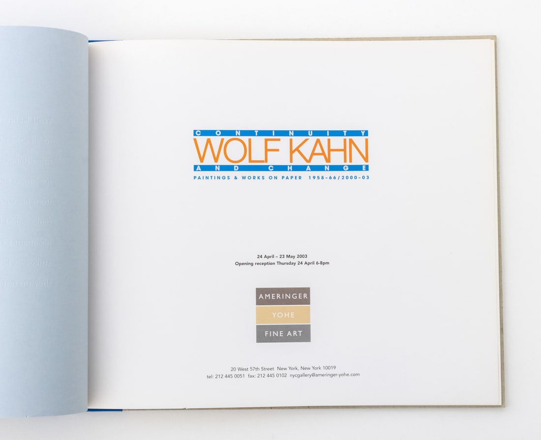 Wolf Kahn Exhibition Catalogs, 2 - 3