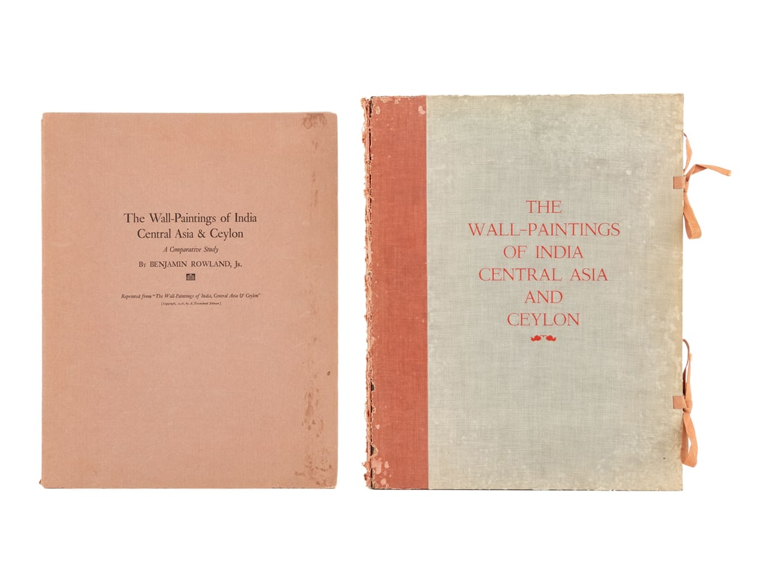 Benjamin Rowland Jr. "The Wall-Paintings...", 1938: Rowland, Jr., Benjamin, "The Wall-Paintings of India Central Asia and Ceylon", Boston: Merrymount Press, 1938, portfolio with book and colored plates; and Rowland, Jr., Benjamin, "The Wall-Paintings o