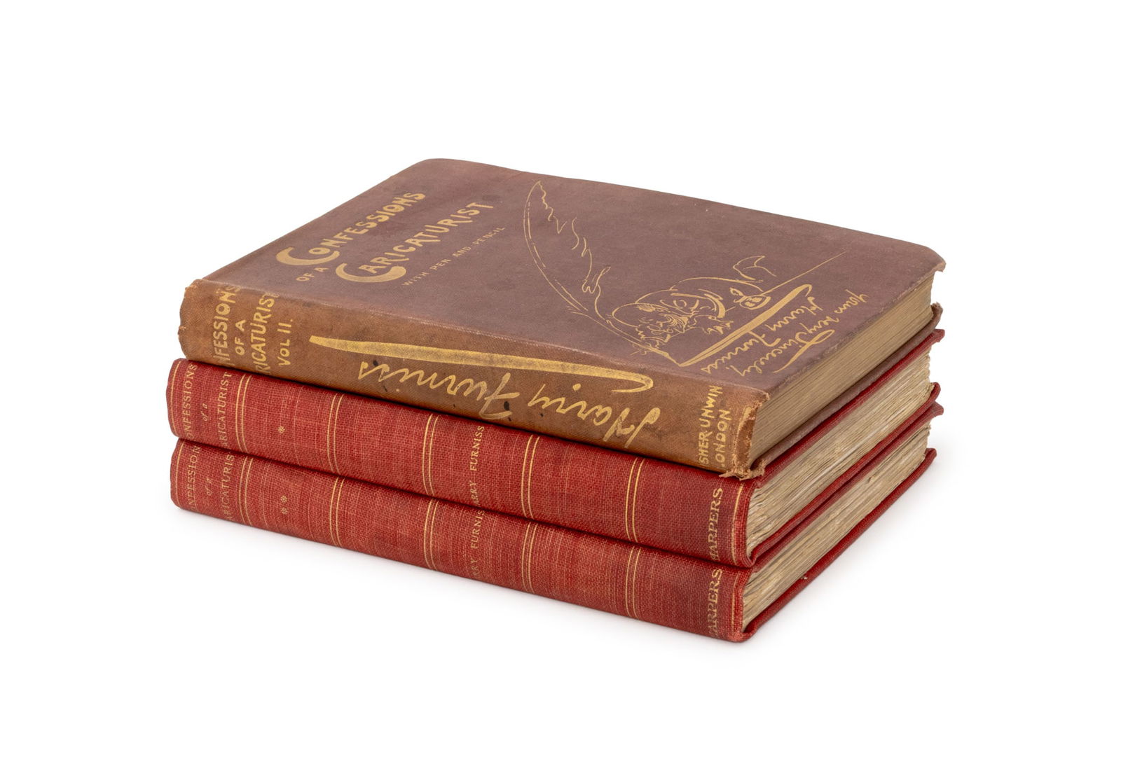 Harry Furniss "The Confessions of a Caricaturist": Furniss, Harry, "The Confessions of a Caricaturist", New York and London: Harper & Brothers, 1902, volumes I and II; and Furniss, Harry, "The Confessions of a Caricaturist", London: T. Fisher Unwin, 1