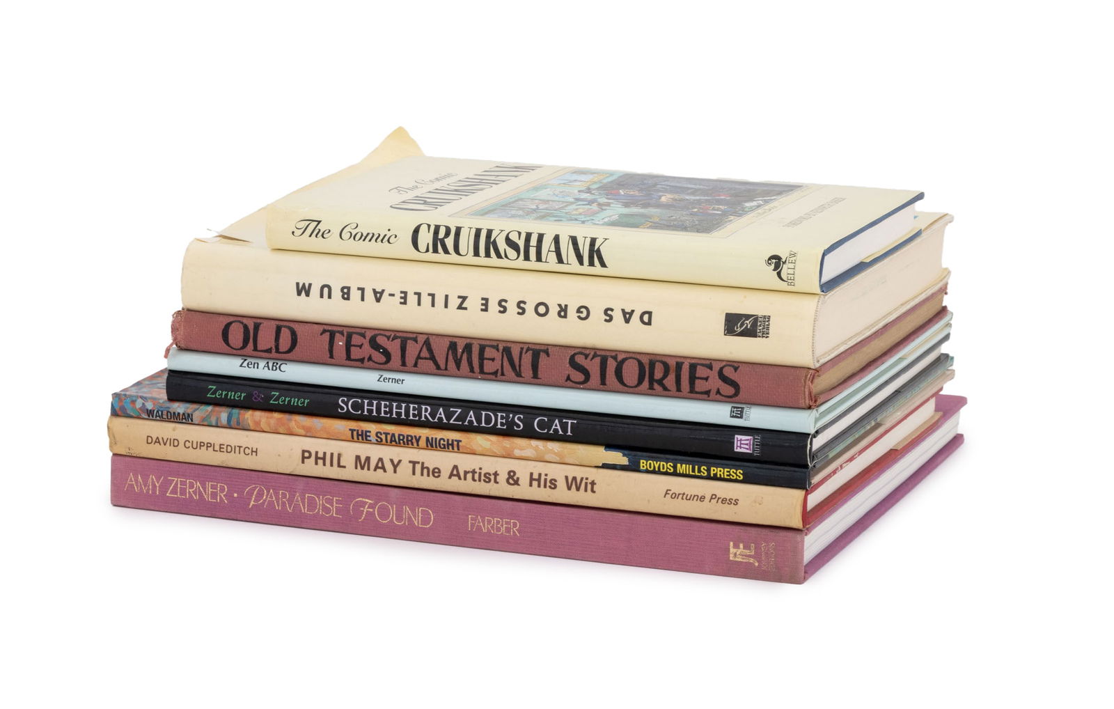 Signed, Etc. Illustrated Books, 8: Collection of Eight Illustrated Books, comprising: "Scheherazade's Cat & Other Fables from Around the World", illus.: Zerner, Amy and Jessie Spicer Zerner, "The Starry Night", Waldman, Neil, signed an