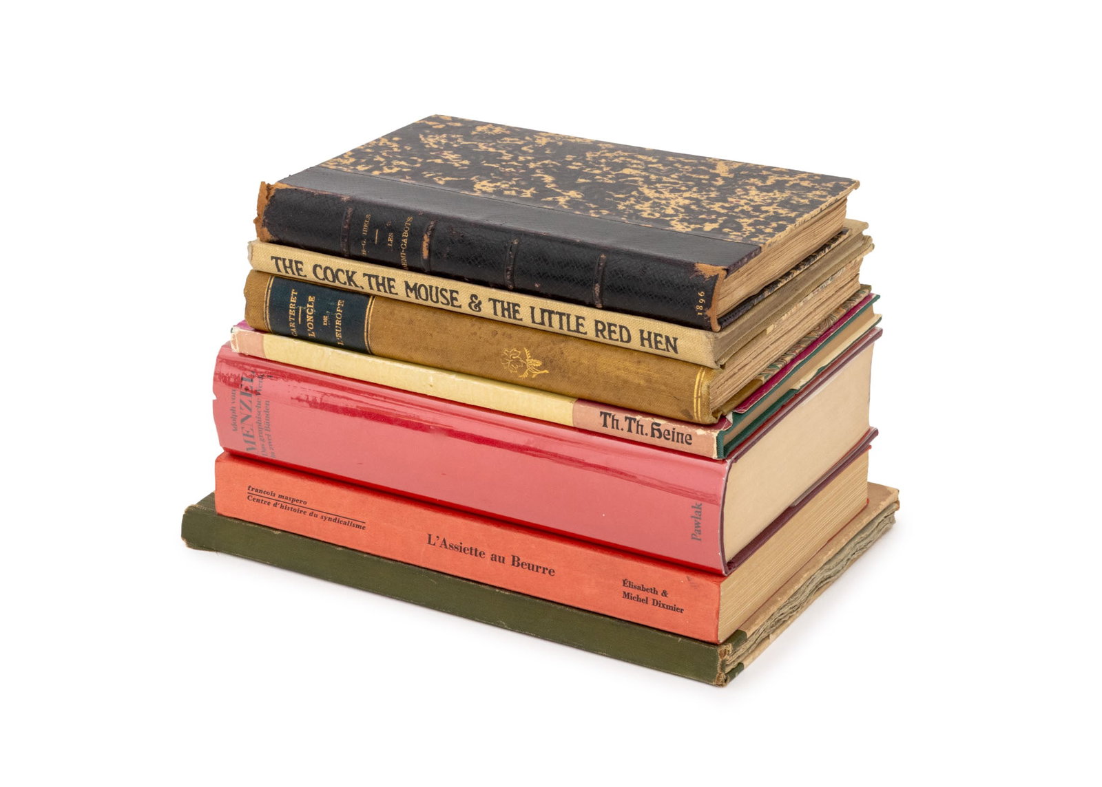 Illustrated Literature Books, 7: Collection of Seven Illustrated Literature Books, comprising: "The Cock, the Mouse and the Little Red Hen", Lefevre, Felicite, illus.: Sarg, Tony, "Thomas Theodor Heine", "L 'Oncle de L 'Europe", Gran