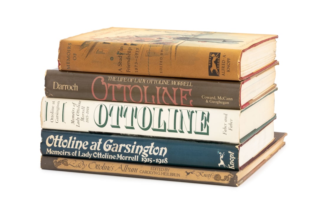 Books on Lady Ottoline Morrell, 5: Collection of 5 Books on Lady Ottoline Morrell, comprising: "Ottoline: The Life of Lady Ottoline Morrell", Darroch, Sandra Johnson, two editions of "Ottoline at Garsington: Memoirs of Lady Ottoline Mo