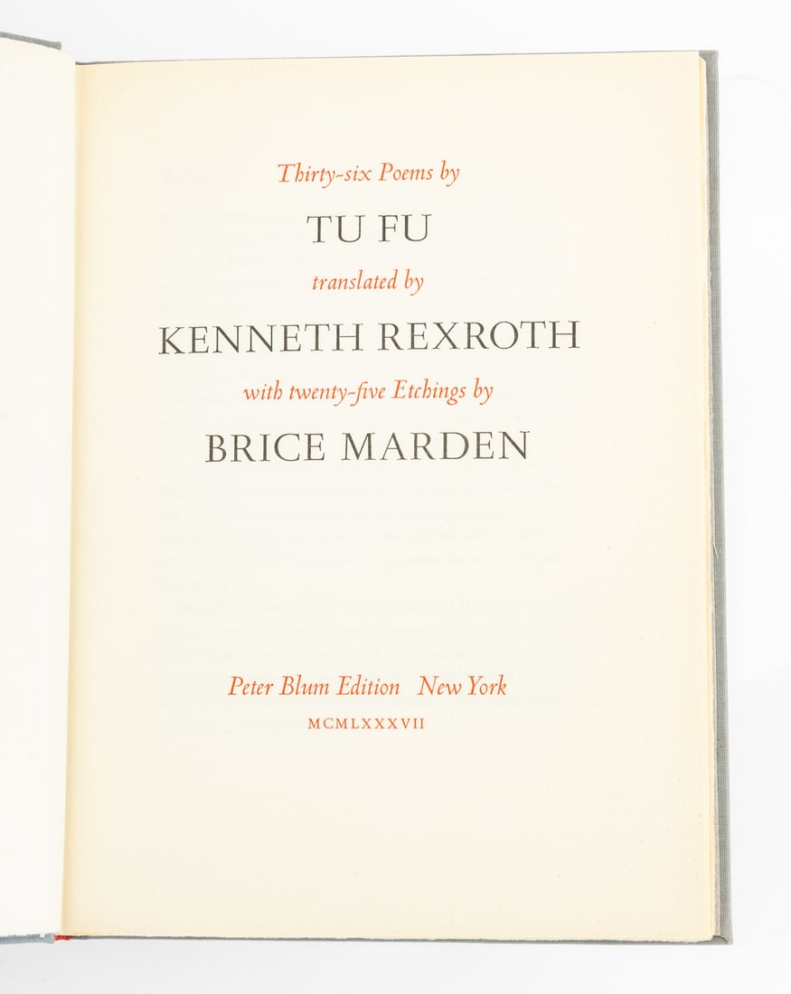 Tu Fu "Thirty Six Poems", 1987 - 3