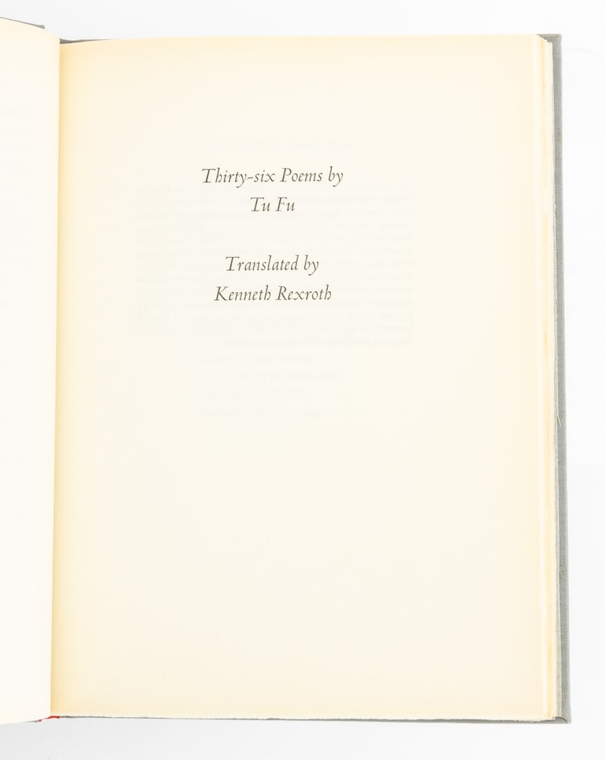 Tu Fu "Thirty Six Poems", 1987 - 5