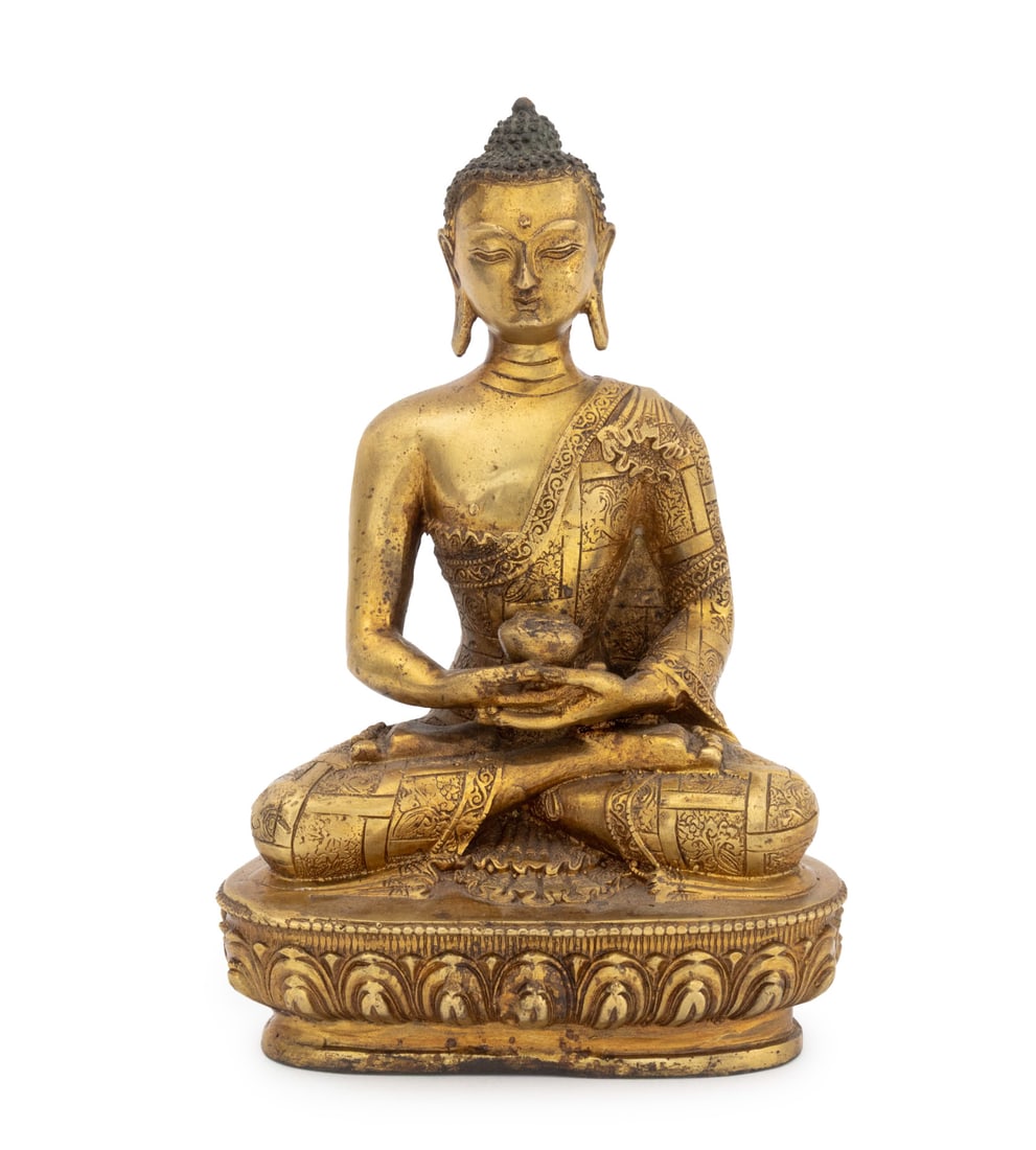 Chinese Tibetan Amitabha Gilt Bronze Sculpture (1 of 9)