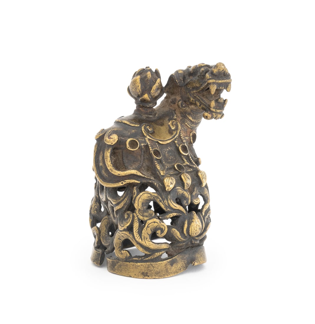 Chinese Tibetan Foo Lion Cast Bronze, 18th C. (1 of 9)