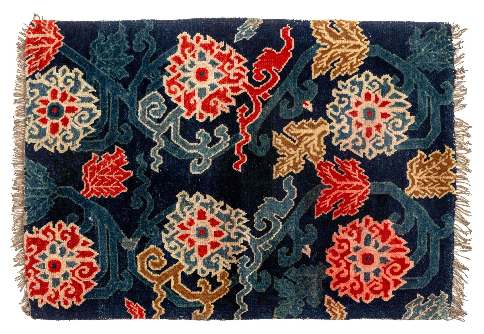 Tibetan Lotus Motif Khaden Rug, 2' 9" x 1' 9.5" (1 of 6)