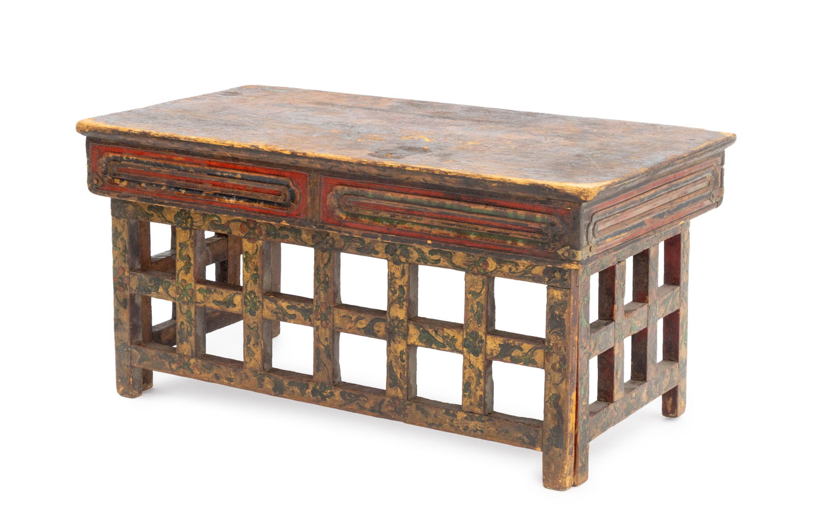 Tibetan Polychromed Wood Folding Table, 19th C. (1 of 13)