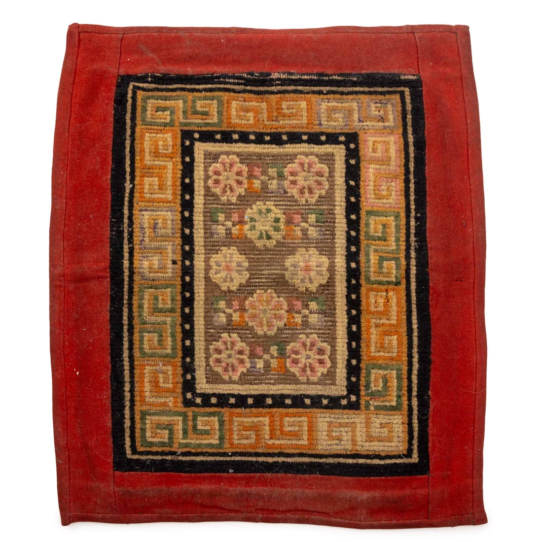 Tibetan Floral Motif Greek Key Rug, 2' 3" x 1' 11" (1 of 7)