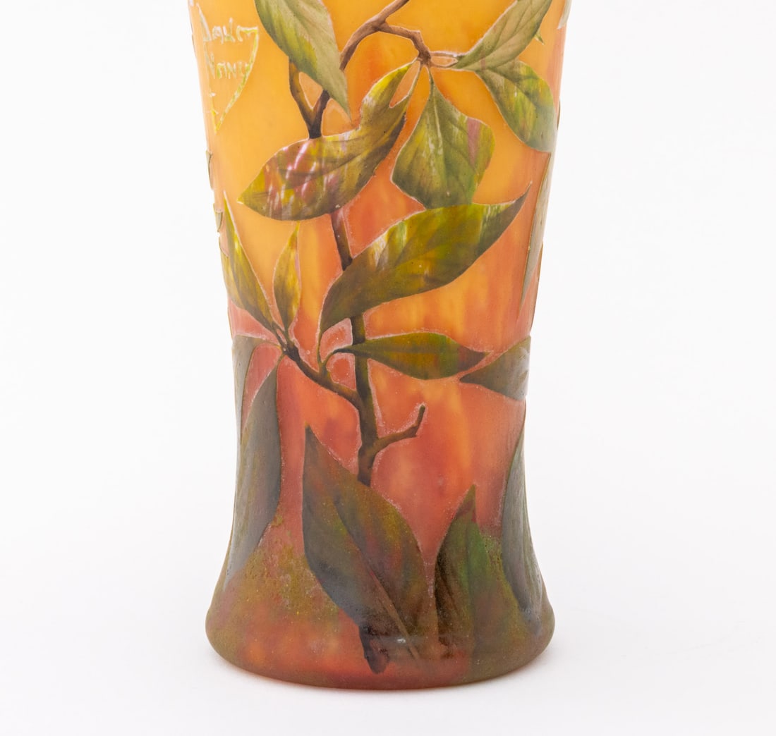 Daum Nancy Cameo and Enameled Glass Vase, ca. 1900 - 10