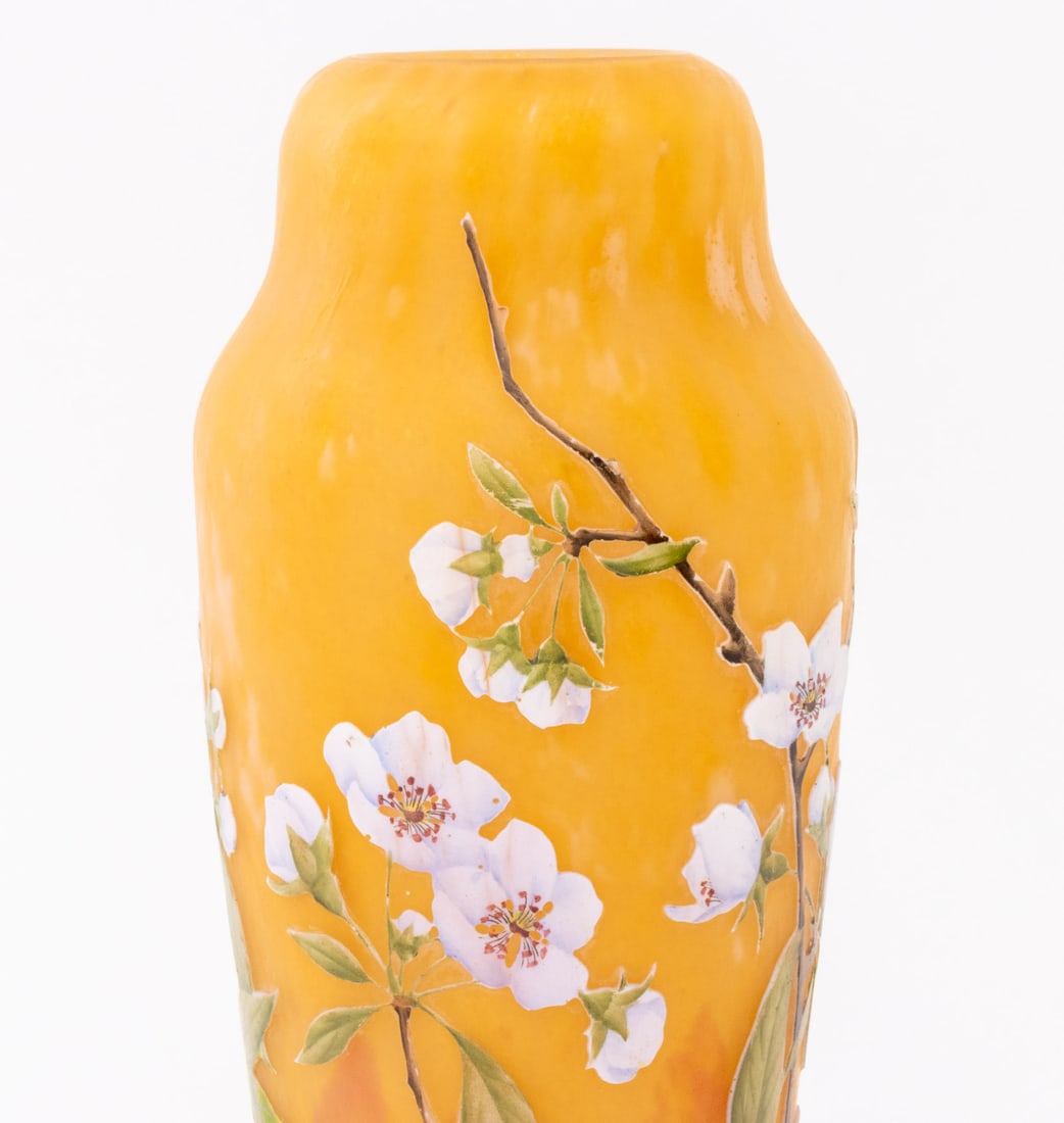 Daum Nancy Cameo and Enameled Glass Vase, ca. 1900 - 12