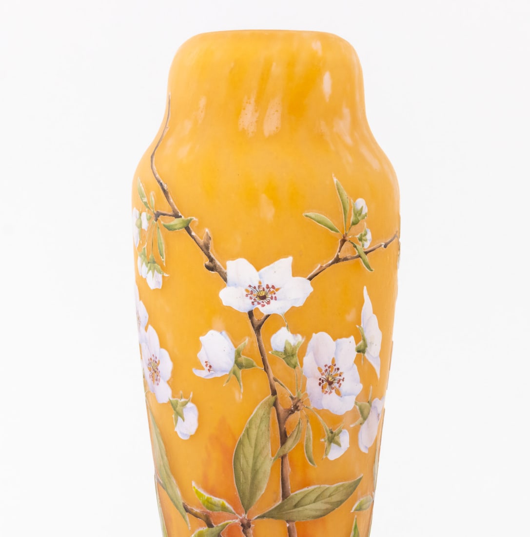Daum Nancy Cameo and Enameled Glass Vase, ca. 1900 - 2