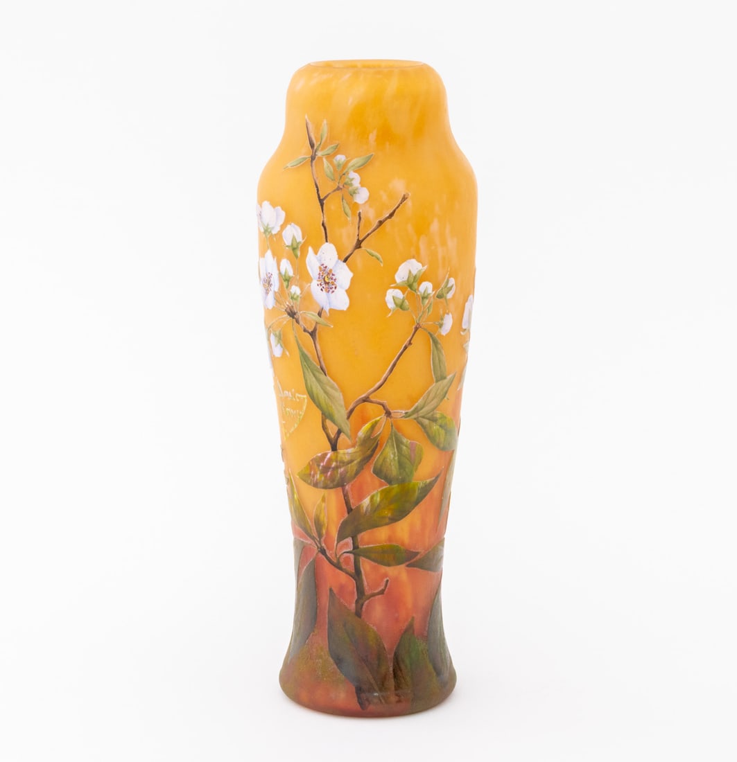 Daum Nancy Cameo and Enameled Glass Vase, ca. 1900 - 9
