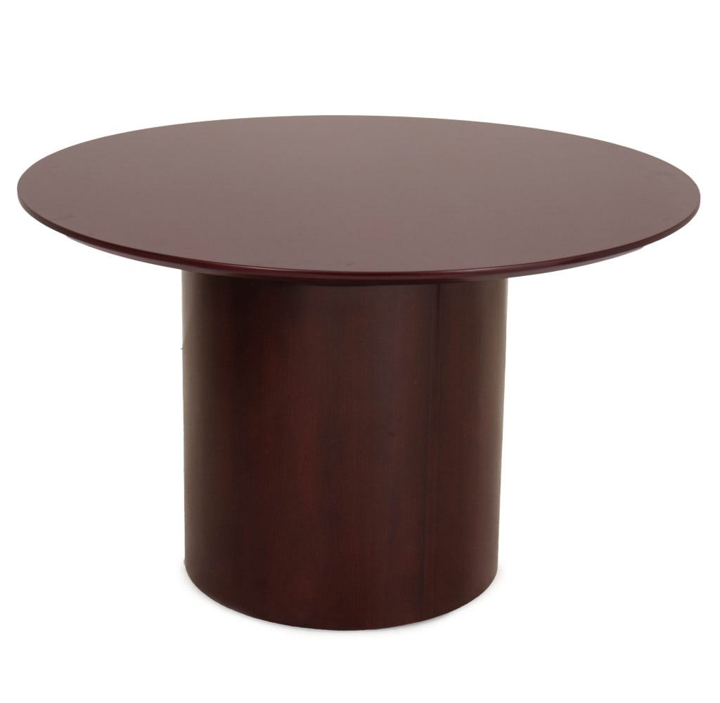 Modern Cherry Stained Circular Dining Table - 2
