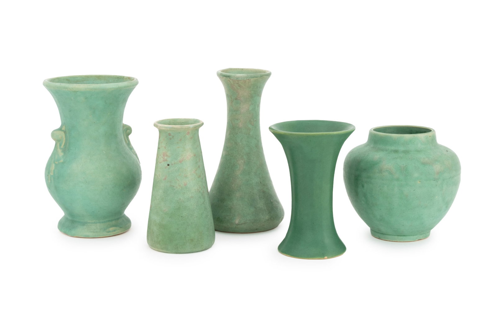 American Arts and Crafts Pottery Green Vases, 5 (1 of 20)