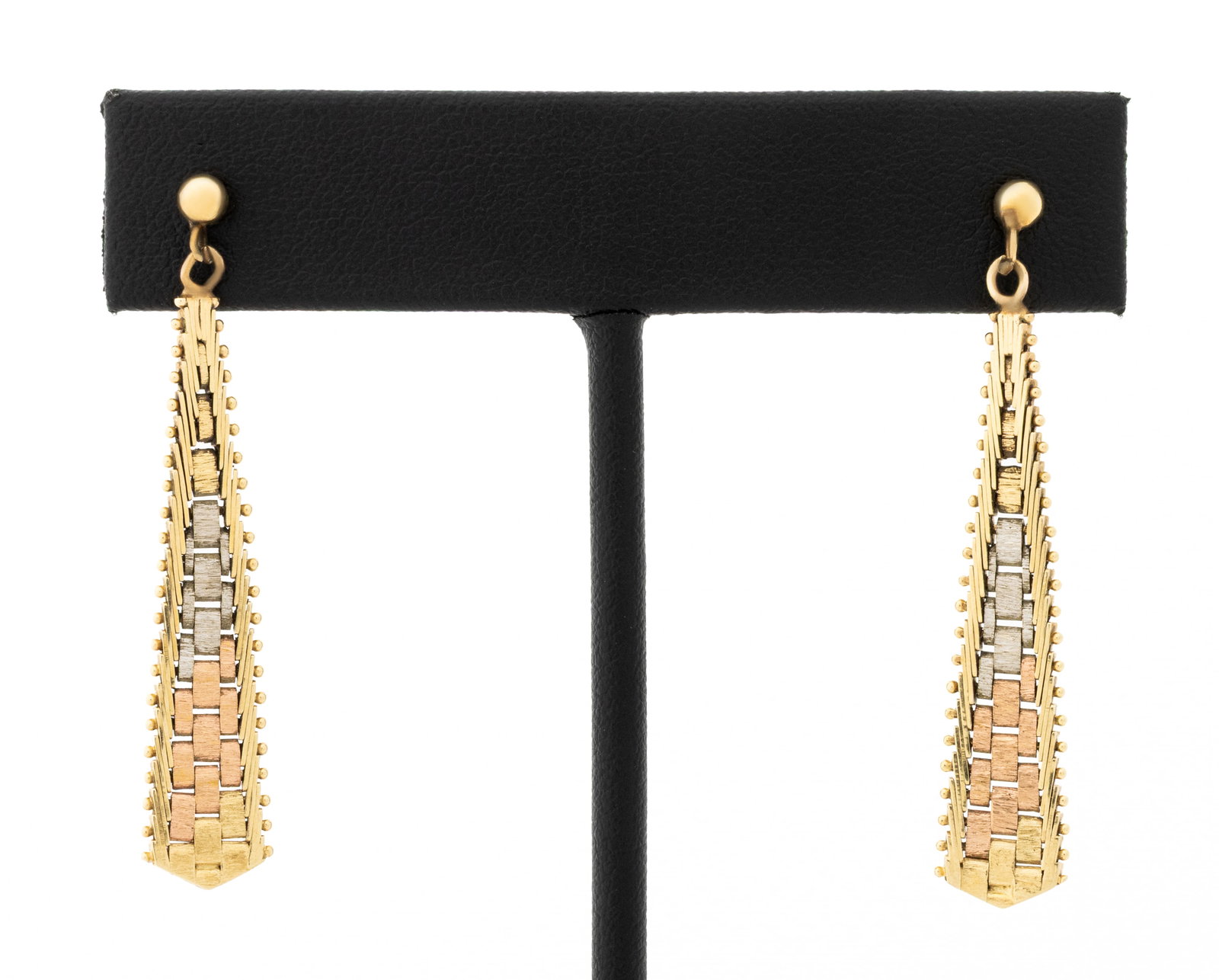 14K Tri-Color Gold Drop Earrings (1 of 4)