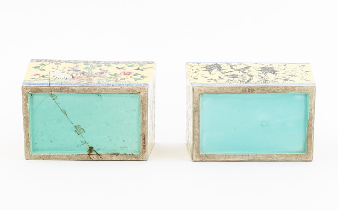 Chinese Famille Jaune Porcelain Jardinieres, Pair - 8
