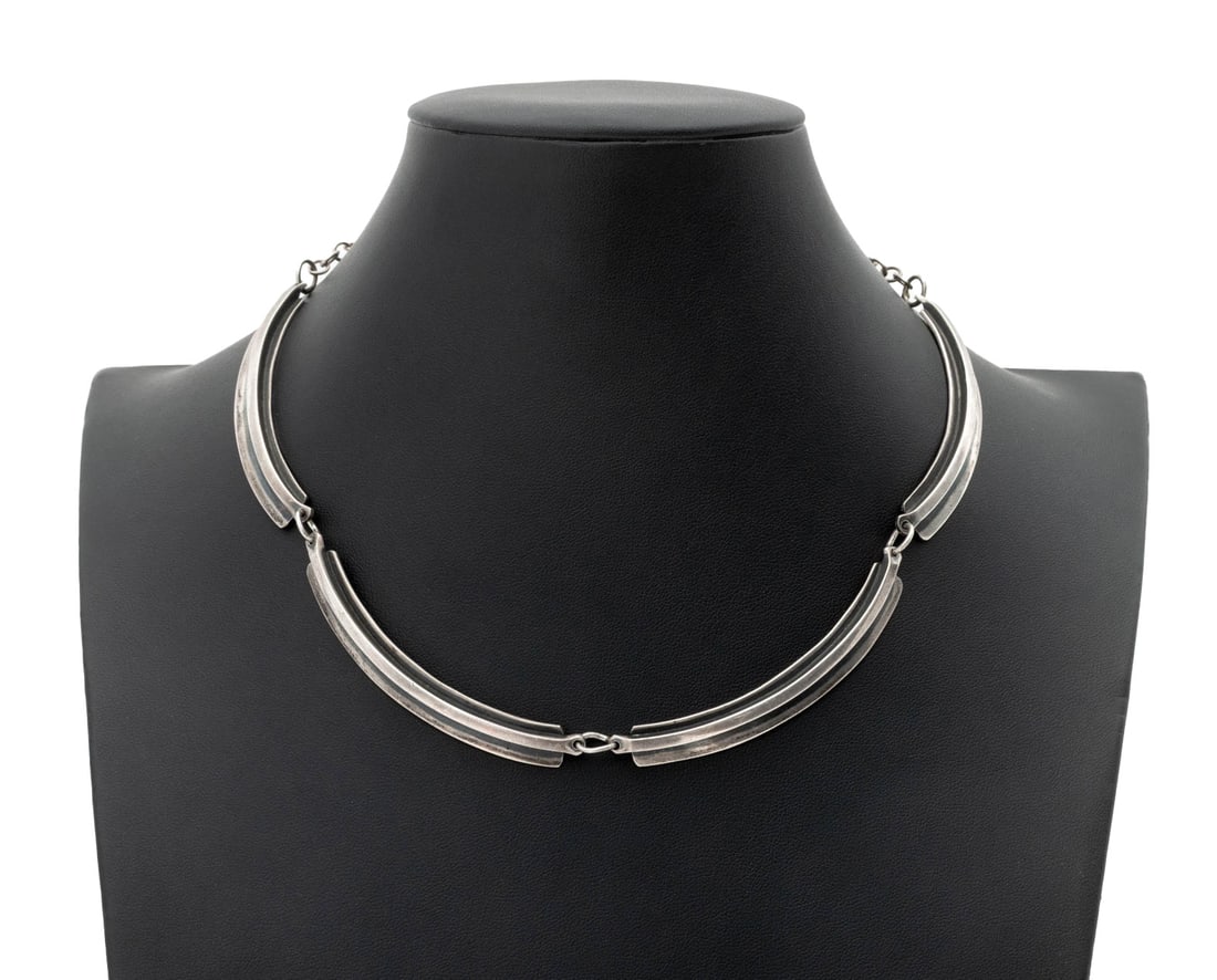 Modernist Sterling Silver Choker Necklace (1 of 9)