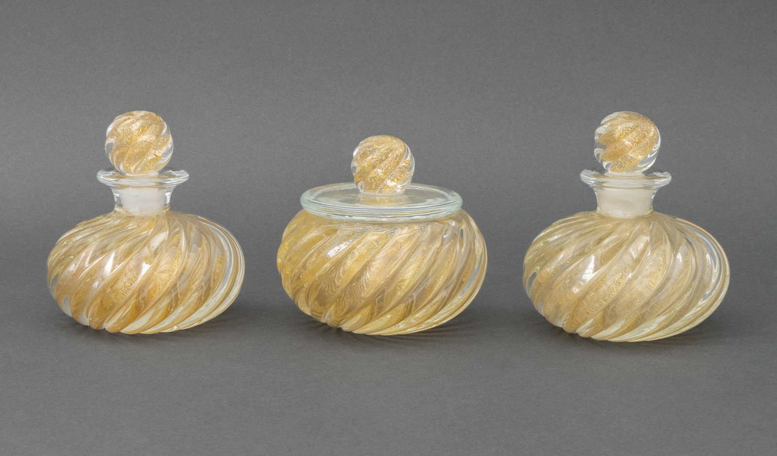 Murano Gold-Flecked Glass Vessels, 3 (1 of 14)