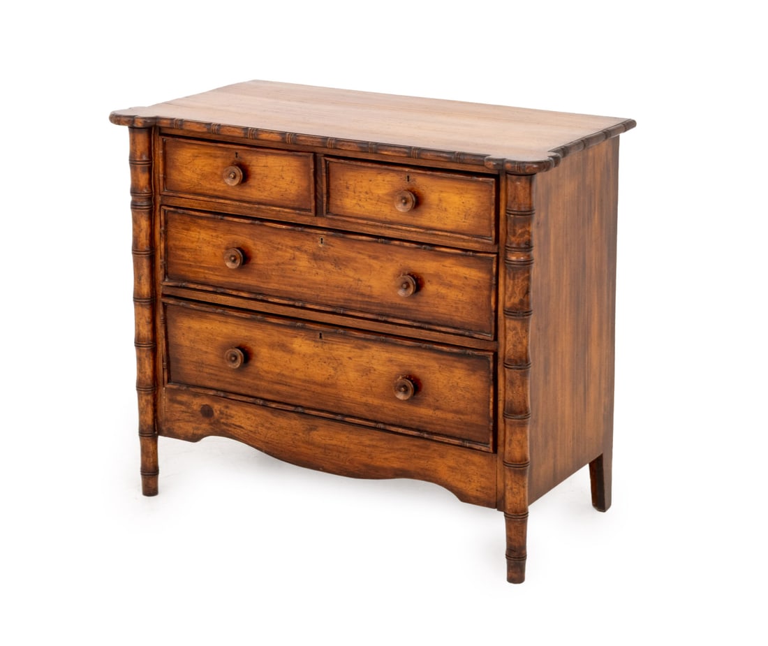 Aesthetic Style Faux Bamboo Chest of Drawers (1 of 10)